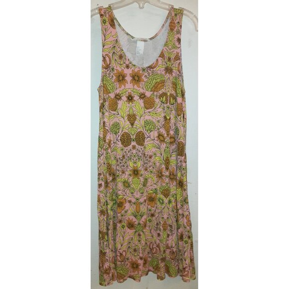 H&M size S/Small sleeveless peach floral print long soft comfortable dress - Picture 1 of 3